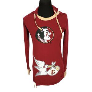 Florida State Seminoles Maternity Womens Long-Sleeve Hooded Tunic Top S By Klutc